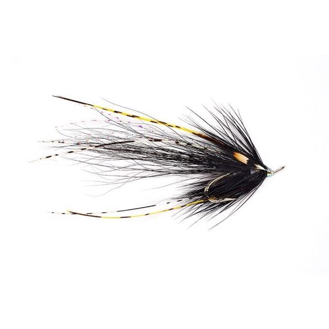 Lakseflue Salmon Octopus Sort & Sølv Double, Krogstr. 8