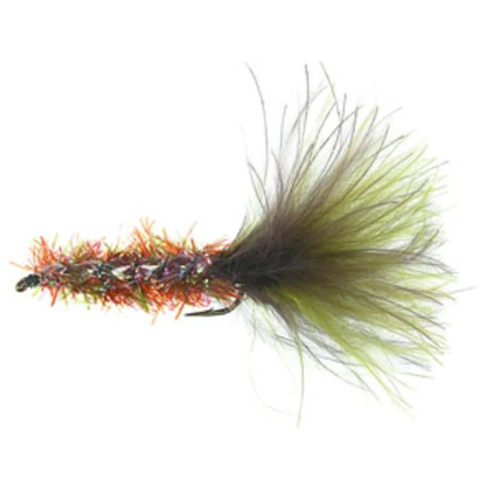 Unique Børsteormen Olive Brown #4 fra Unique Flies